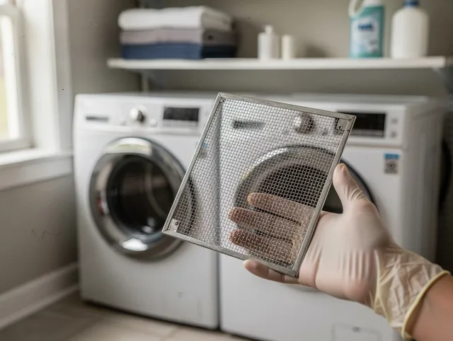Hanson Dryer Vent Cleaning specialist performing detailed lint trap cleaning service in Hanson