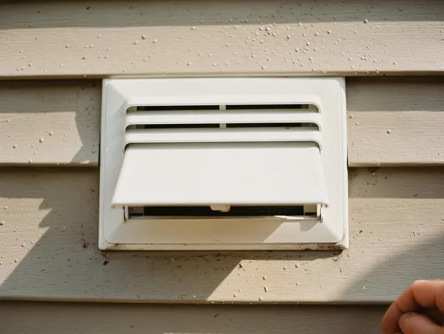 Hanson Dryer Vent Cleaning technician performing professional exhaust vent cleaning at a residential property in Hanson