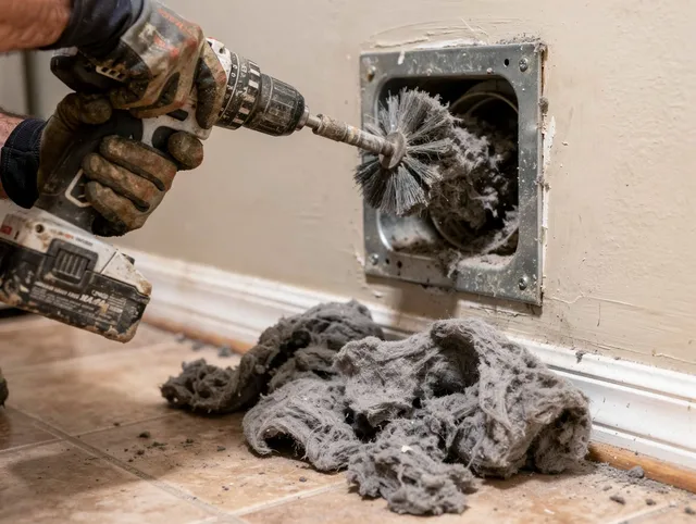 Certified Hanson Dryer Vent Cleaning technician performing dryer vent cleaning in Hanson